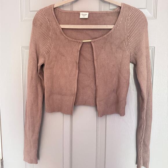 Abercrombie & Fitch Sweaters - Abercrombie & Fitch Tan Ribbed Knit Cardigan